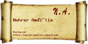 Nehrer Amália névjegykártya